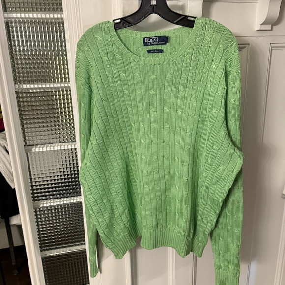 Polo Ralph Lauren Men’s Cable Knit Sweater Crew Neck Green Sz XL - Picture 3 of 11